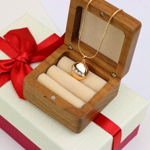 "Round Rose Gold Pendant with Zigzag White Crystal Accent Design, XPPT1255 - Picture 8 of 12